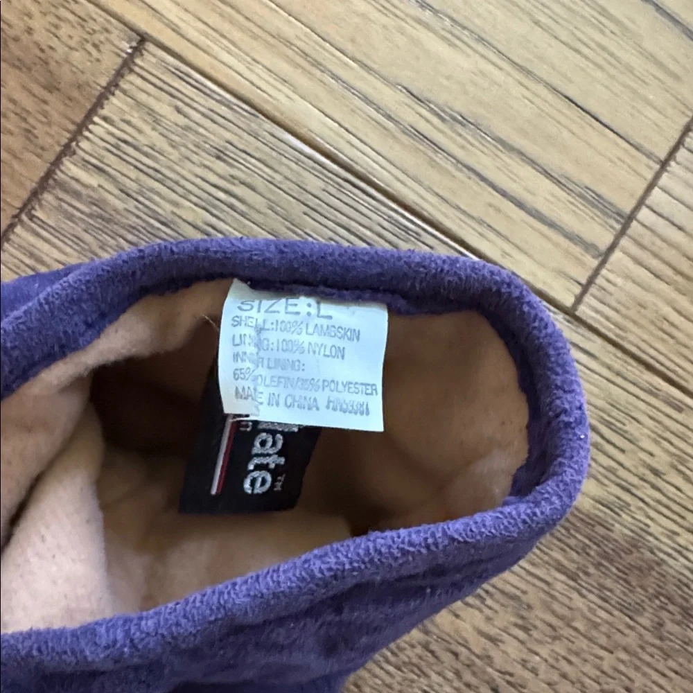 😊Purple Suede Gloves Thinsulate Tan Lining